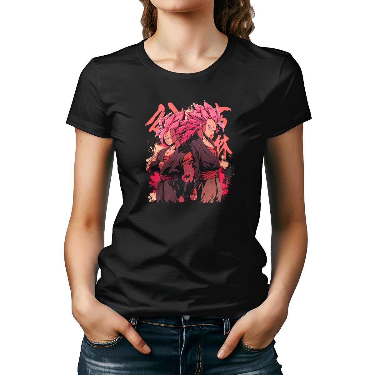 polera-mujer-goku-y-vegeta-espalda-con-espalda-en-caoba-y-fucsia-co-32