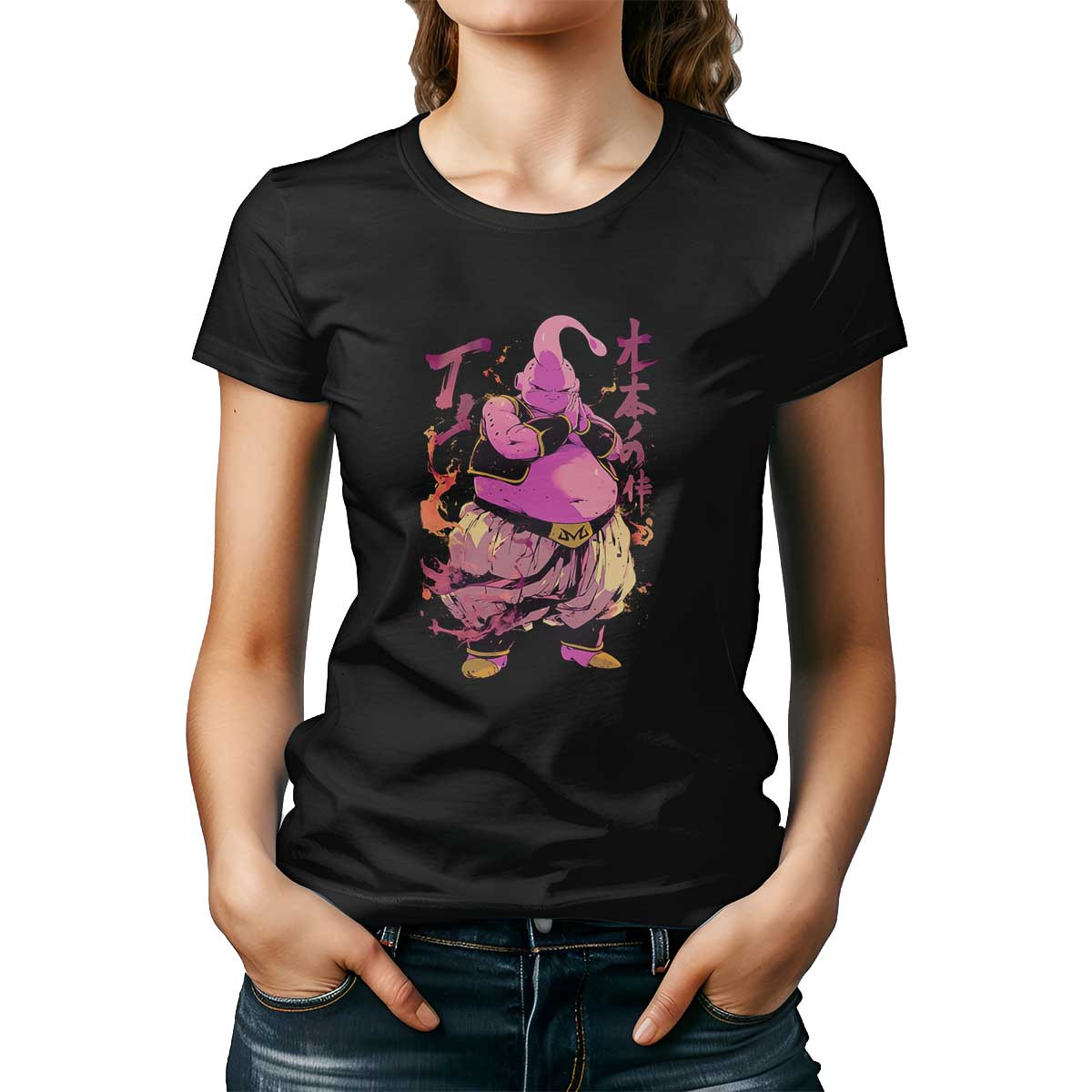 polera-mujer-lisa-tem-tica-majin-buu-con-un-look-amistoso-en-amatista