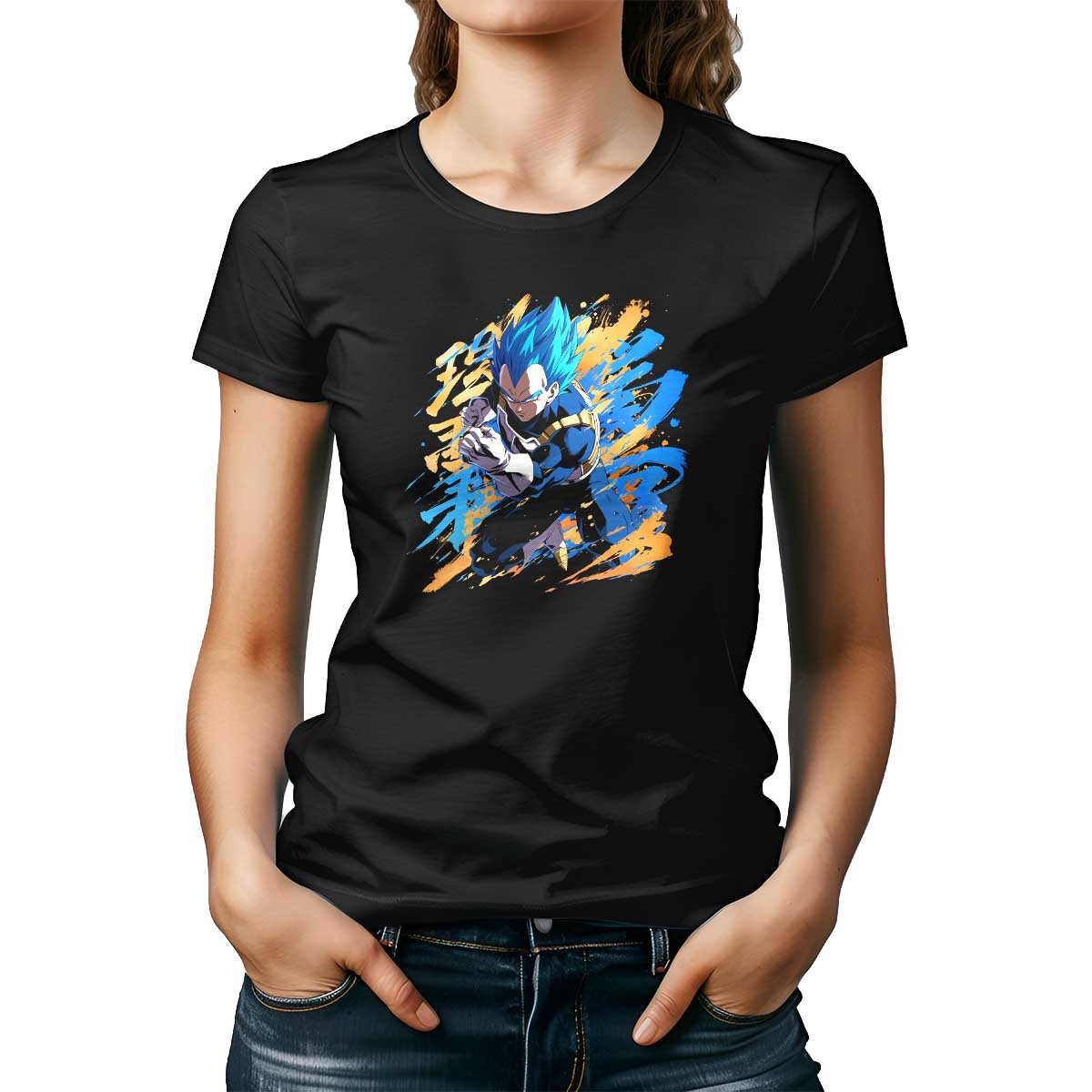 polera-mujer-street-art-vegeta-fighting-en-colores-mandarina-y-azul-real