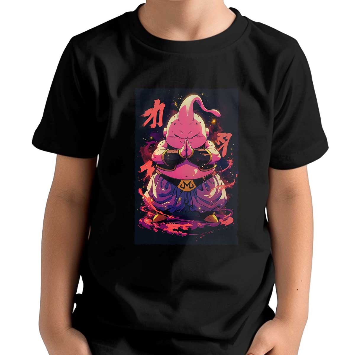 polera-unisex-majin-buu-chibi-equilibrada-brillante