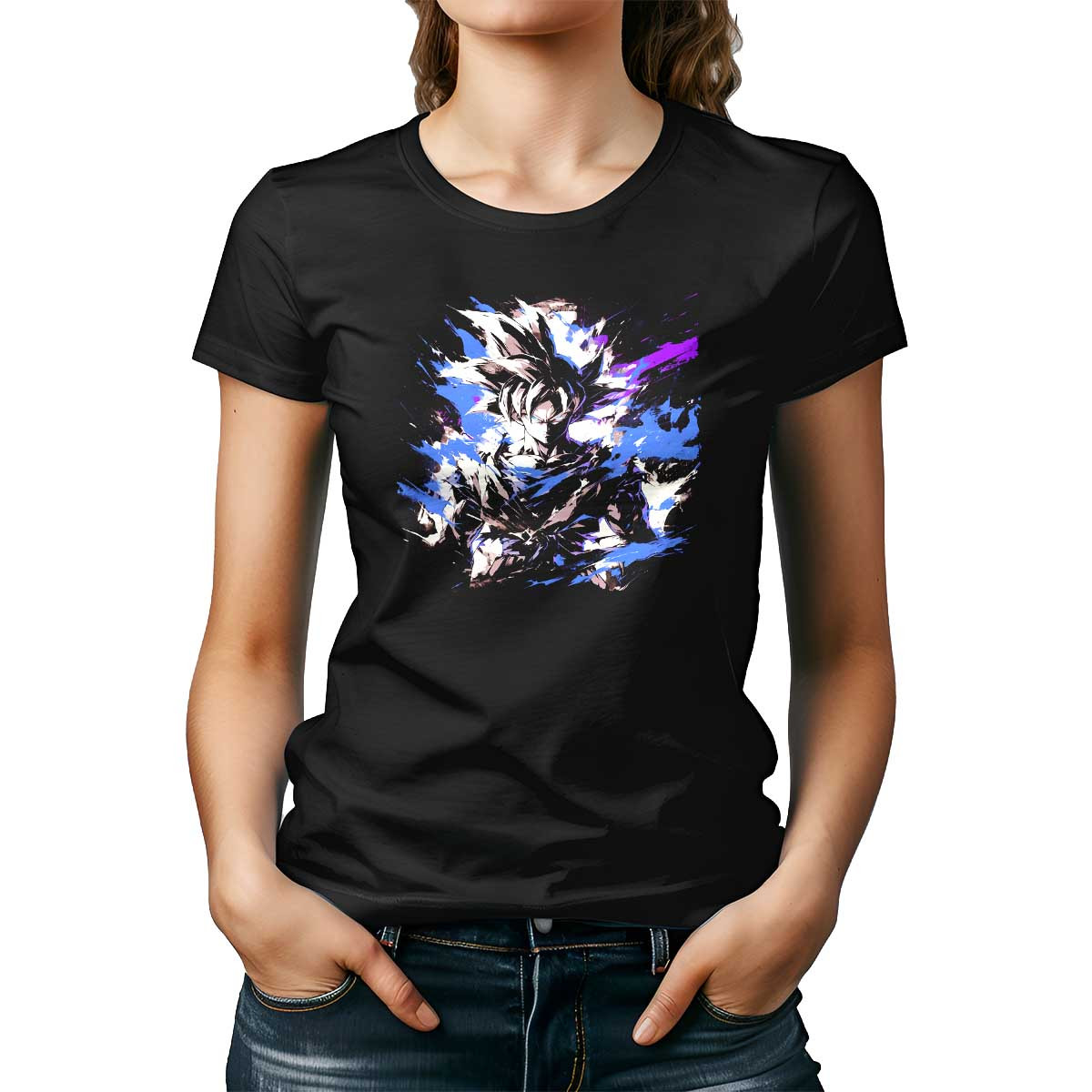 poleras-algodon-detalle-goku-super-saiyan-blue-en-colores-deslumbrantes-y-morado-
