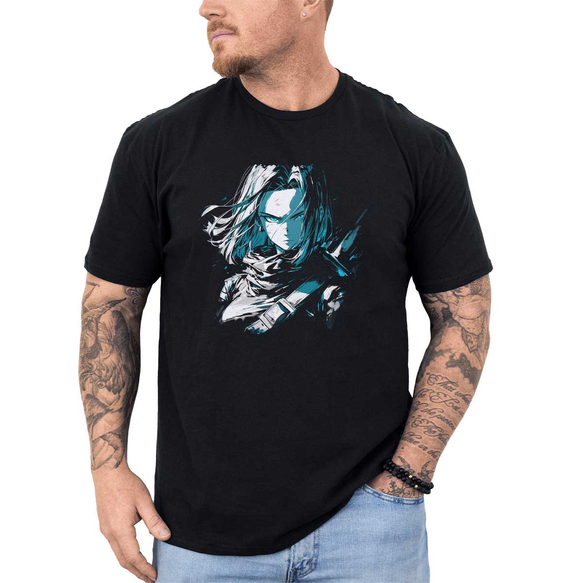poleras-anime-android-17-en-tonos-crema-de-dragon-ball