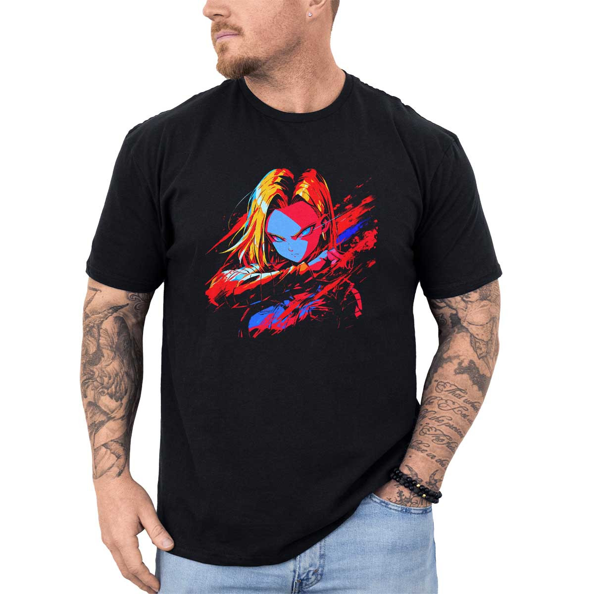 poleras-anime-calma-android-18-mirada-determinada-en-prismatic-y-vermilion-c