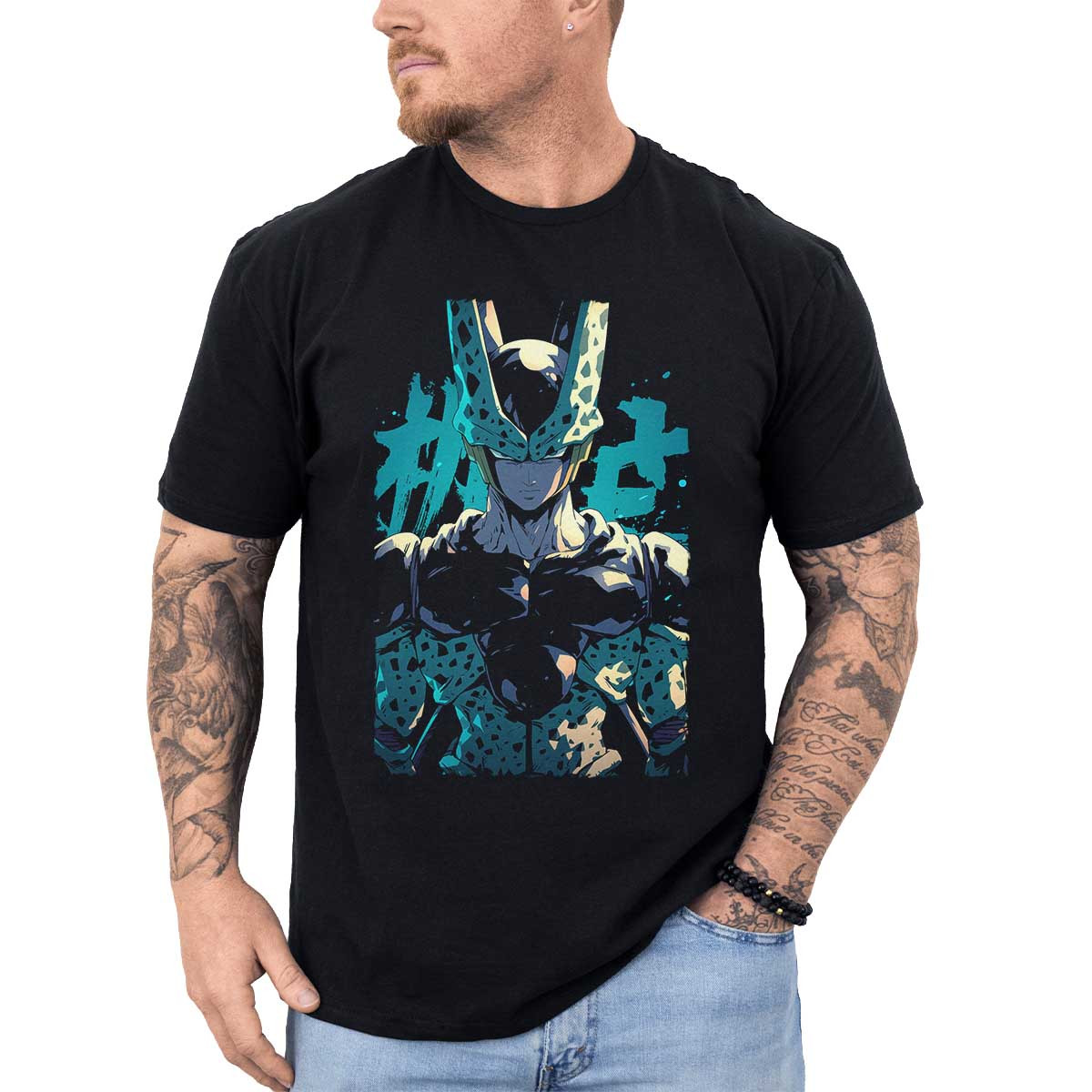 poleras-anime-cell-adorable-con-mirada-decidida-en-alabastro-y-titanio