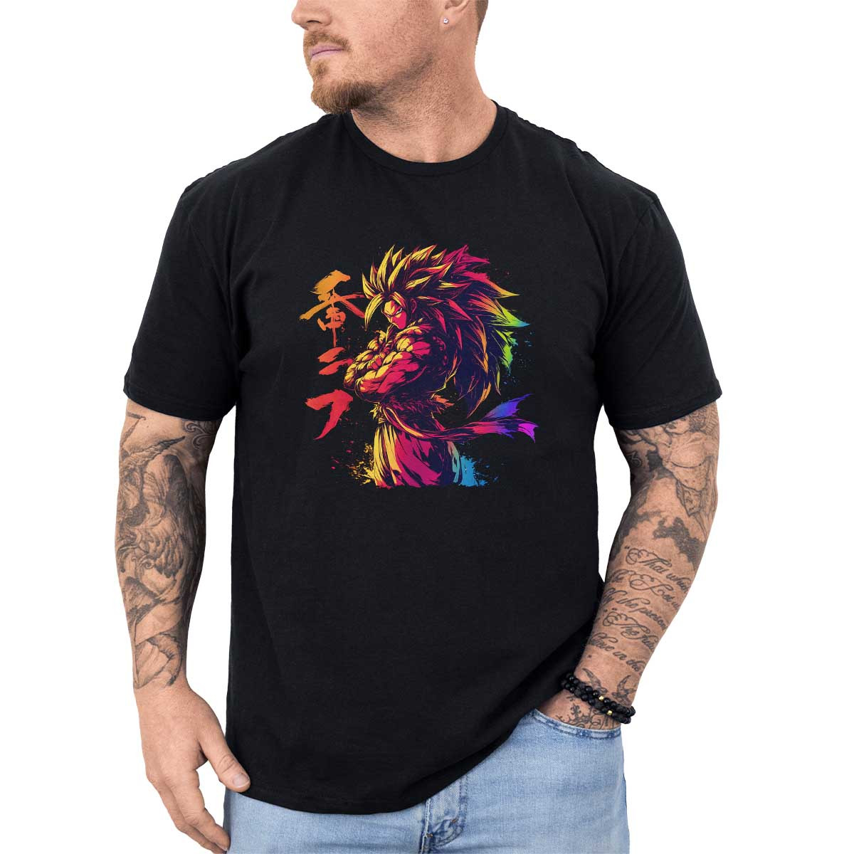 poleras-anime-goku-en-forma-super-saiyan-4-en-arco-ris-y-blanco-deco-