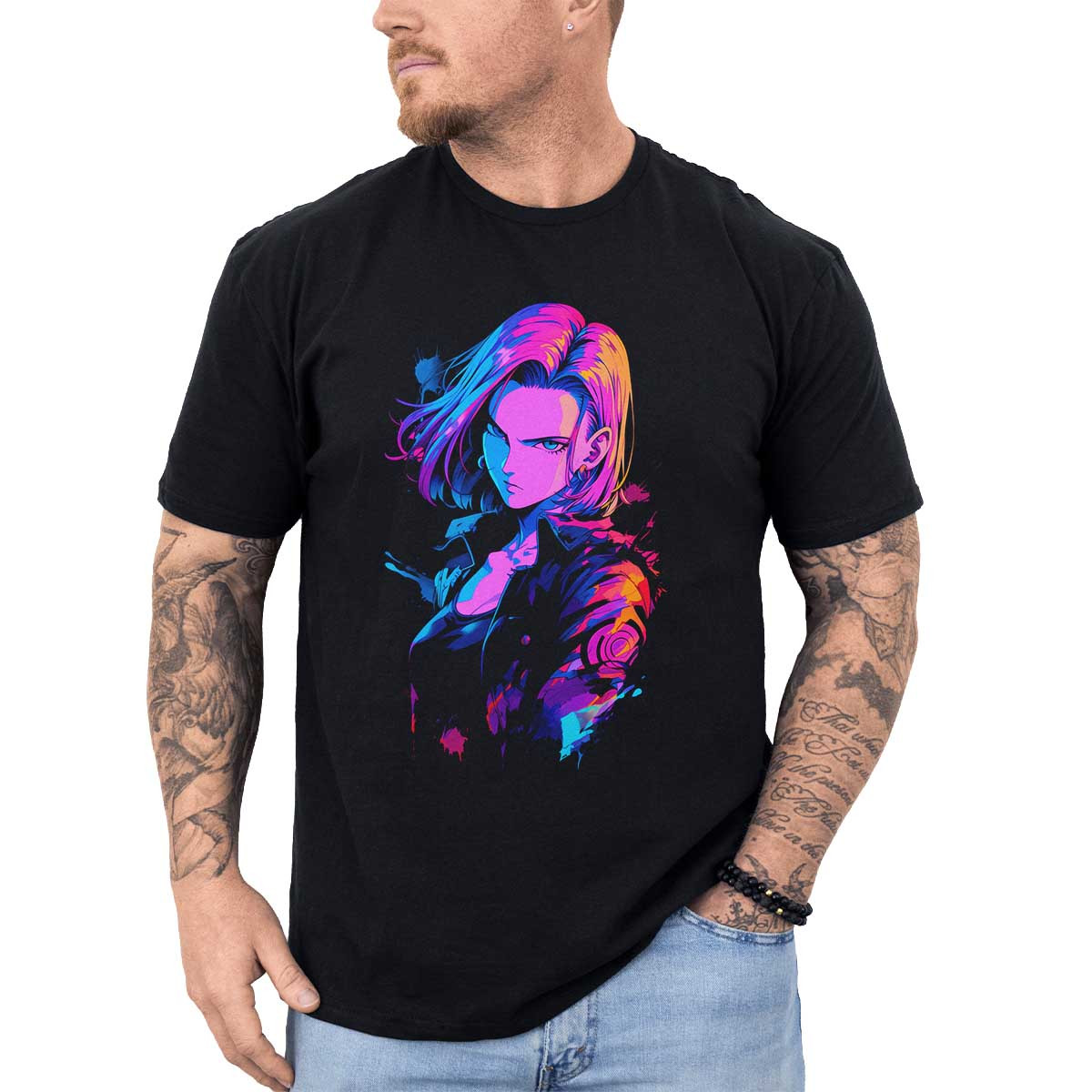 poleras-anime-lisa-colorido-android-18-dragon-ball