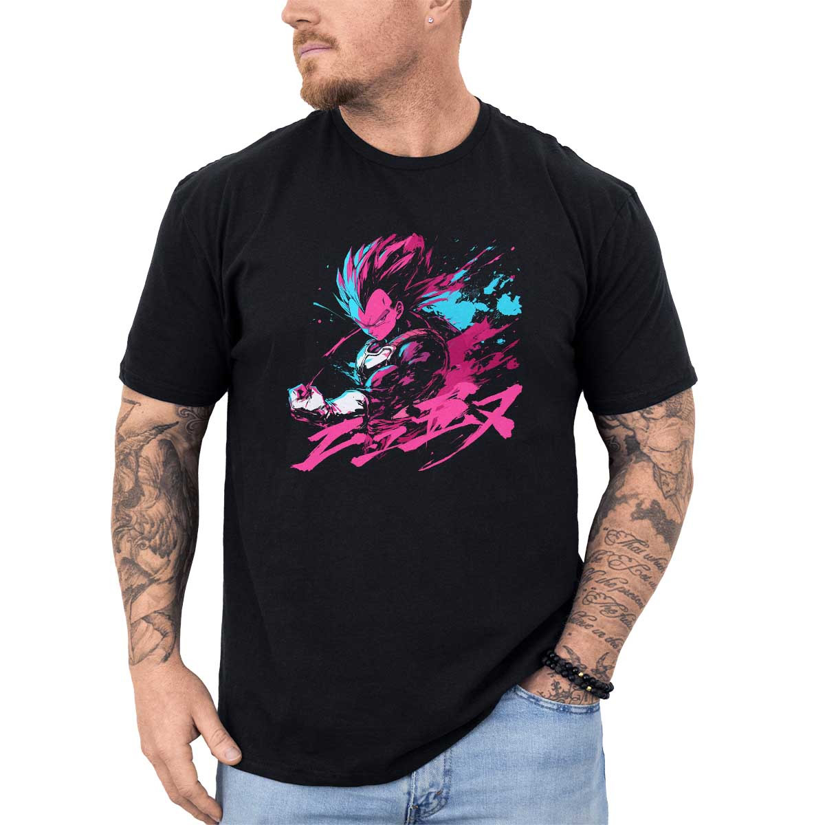 poleras-anime-vegeta-en-forma-super-saiyan-blue-evolved-en-rojo-y-fucsia
