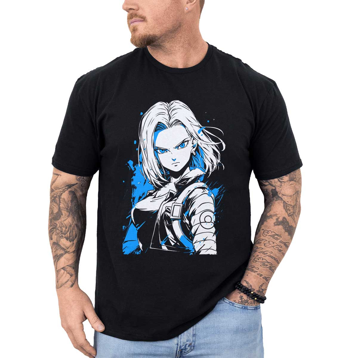 poleras-hombre-anime-android-18-sketch-milky-y-navy