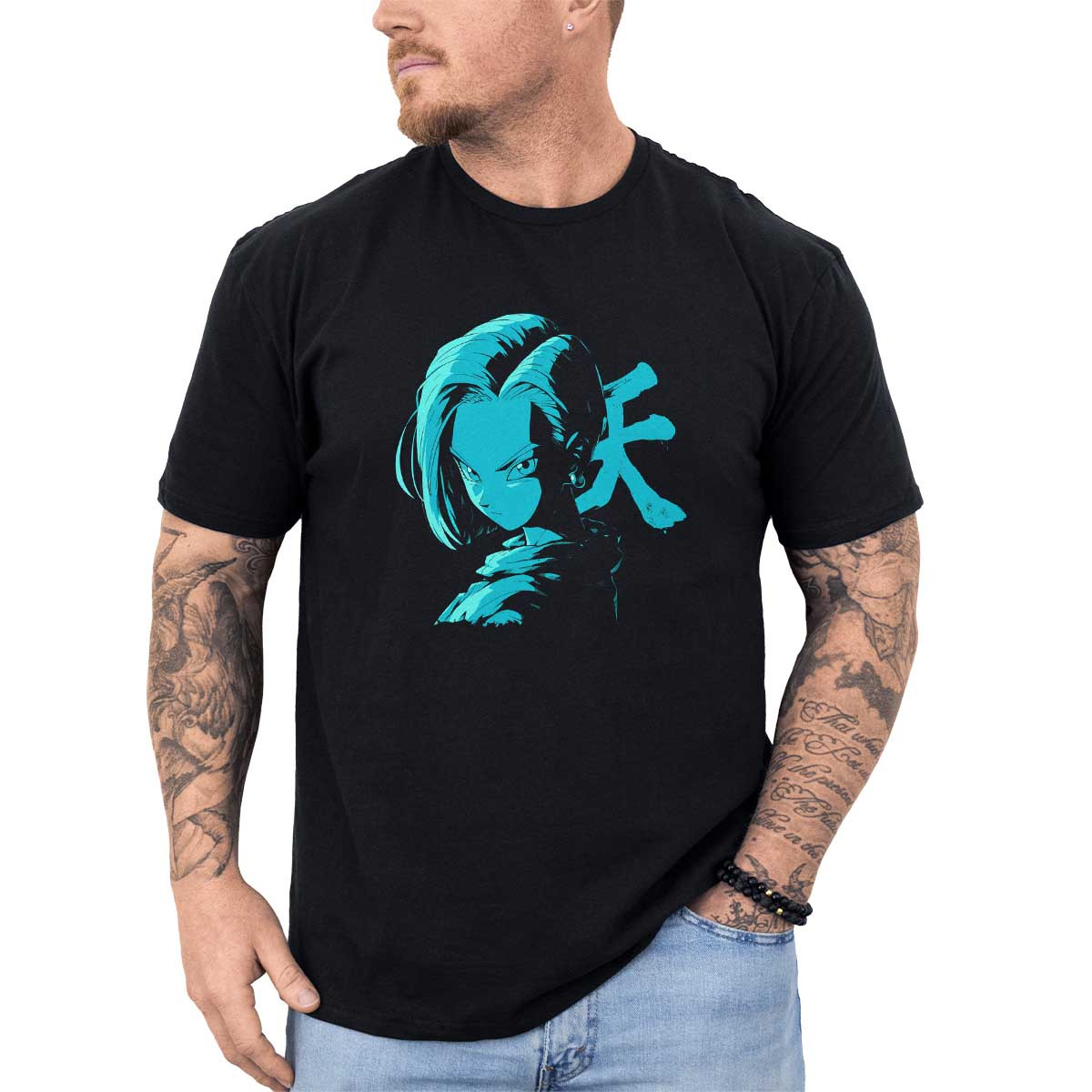 poleras-hombre-anime-estampada-simetr-a-android-18-tinta-turquesa-y-bano