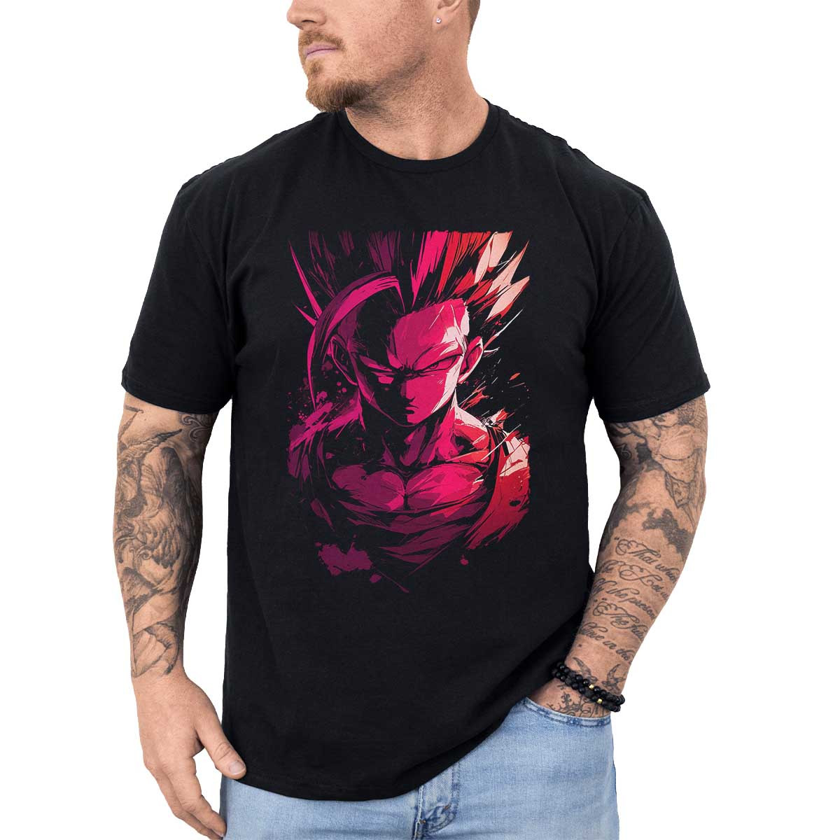 poleras-hombre-anime-gohan-en-borgo-a-rostro-de-cerca-dragon-ball
