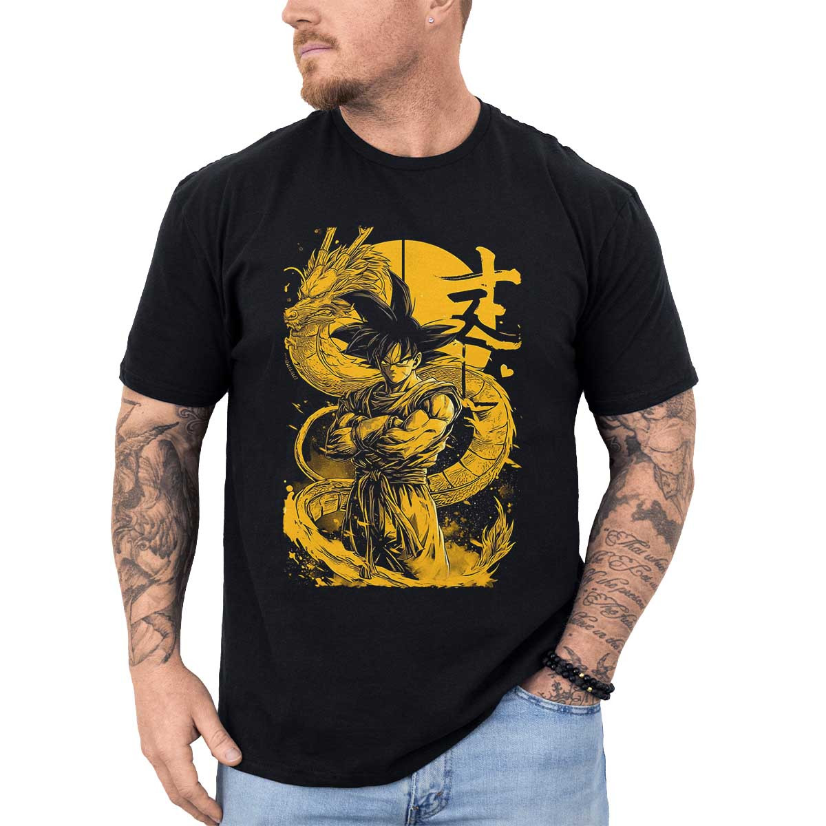 poleras-hombre-anime-goku-en-armadura-saiyan-en-colores-chartreuse-y-dorado