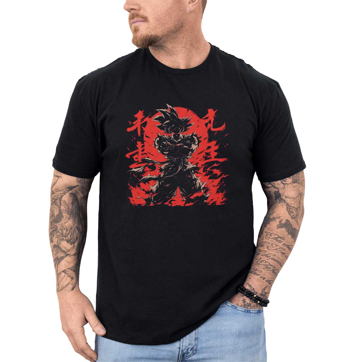 poleras-hombre-anime-goku-en-su-forma-base-listo-para-luchar-en-rojo-y-azul