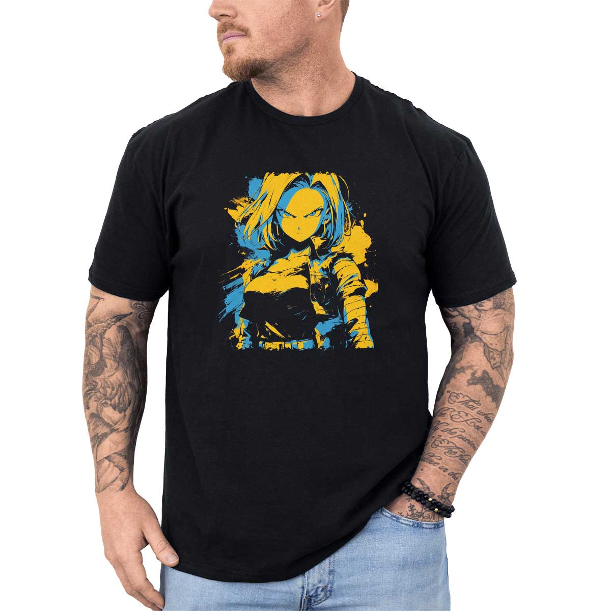 poleras-hombre-anime-manga-corta-android-18-vitalidad-en-colores-canario-y-cer-leo