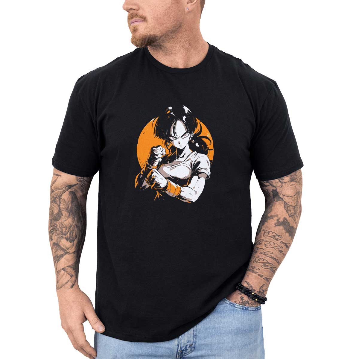 poleras-hombre-anime-simple-videl-full-power-en-perla-y-naranja