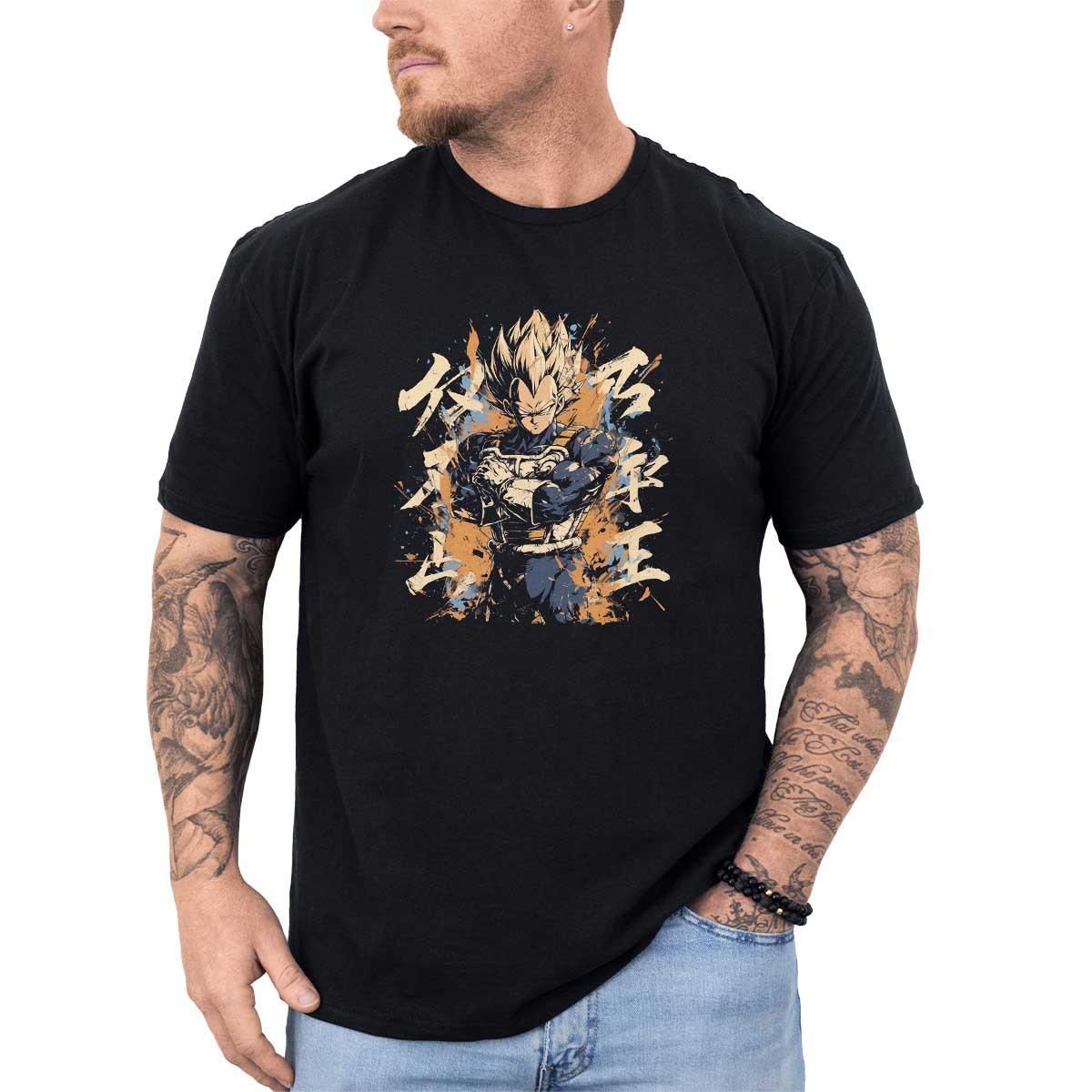 poleras-hombre-anime-vegeta-saiyan-saga-en-tan-y-azul-marino