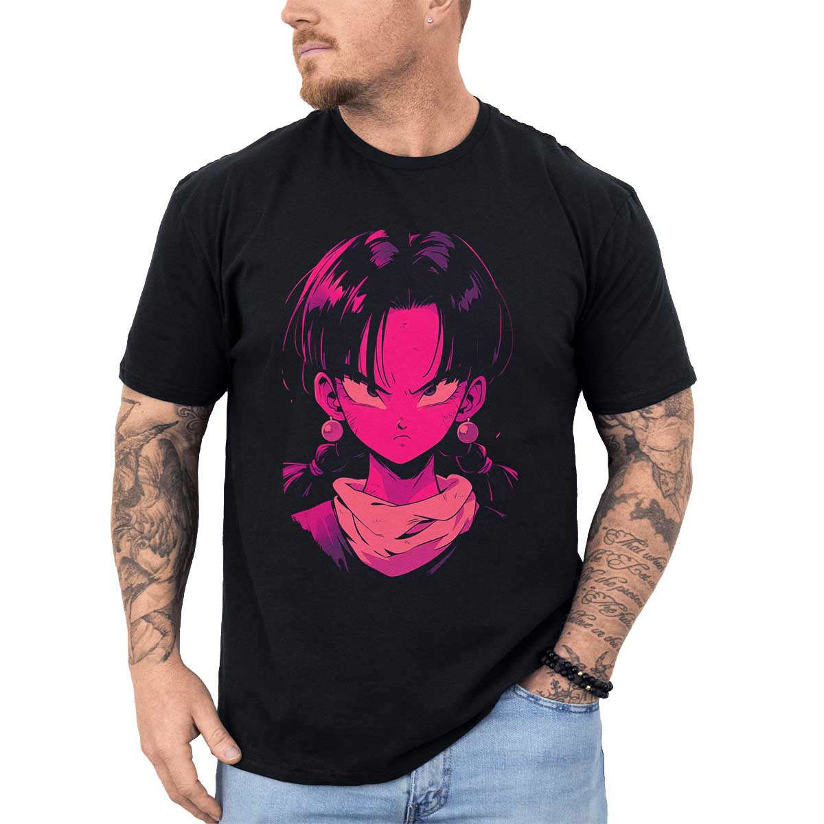 poleras-hombre-anime-videl-seria-en-colores-ruborizados