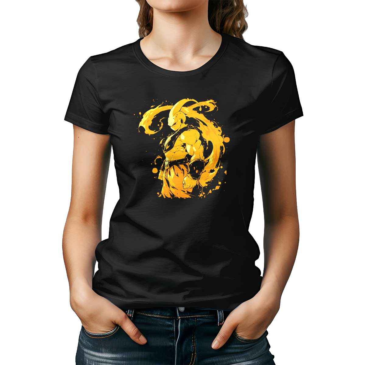 poleras-majin-buu-silueta-en-colores-lim-n-y-naranja-quemado-f22