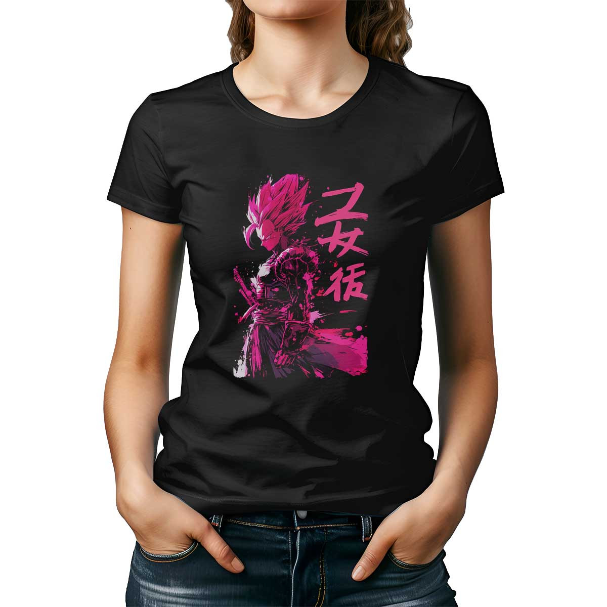 poleras-manga-corta-vegeta-en-armadura-saiyan-coral-y-rosa-intenso