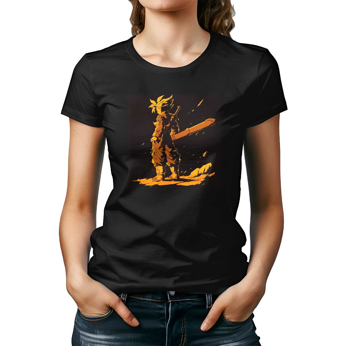 poleras-mujer-equilibradas-trunks-silhouette-dragon-ball-chocolate-y-terracota