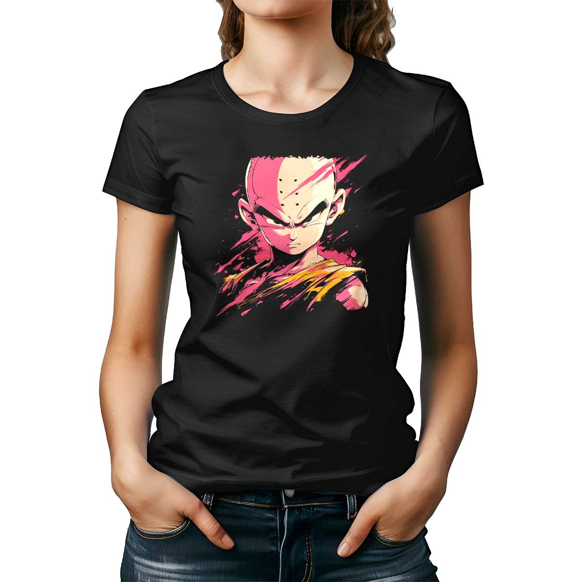 poleras-mujer-lisa-krillin-face-closeup-en-colores-mantequilla-y-rosa