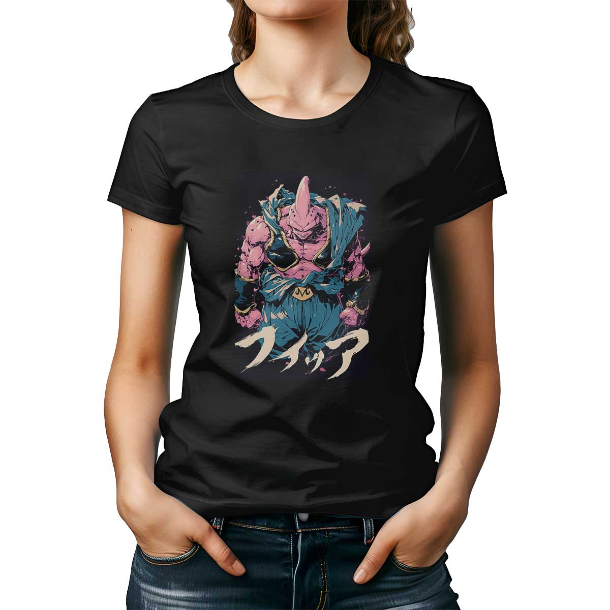 poleras-mujer-majin-buu-en-pose-de-batalla-din-mica-en-rainbow-y-sage
