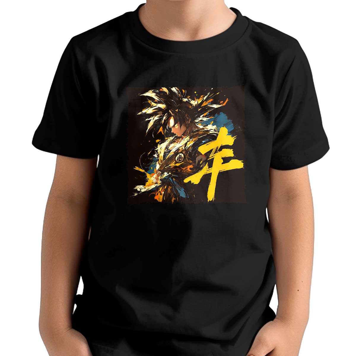 poleras-vision-goku-estilo-tinta-dorado-y-salm-n-