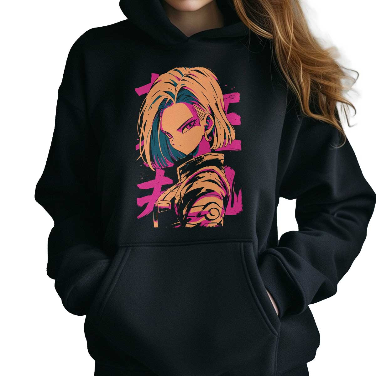 poleron-anime-android-18-con-caligraf-a-japonesa-en-crom-tico-p03