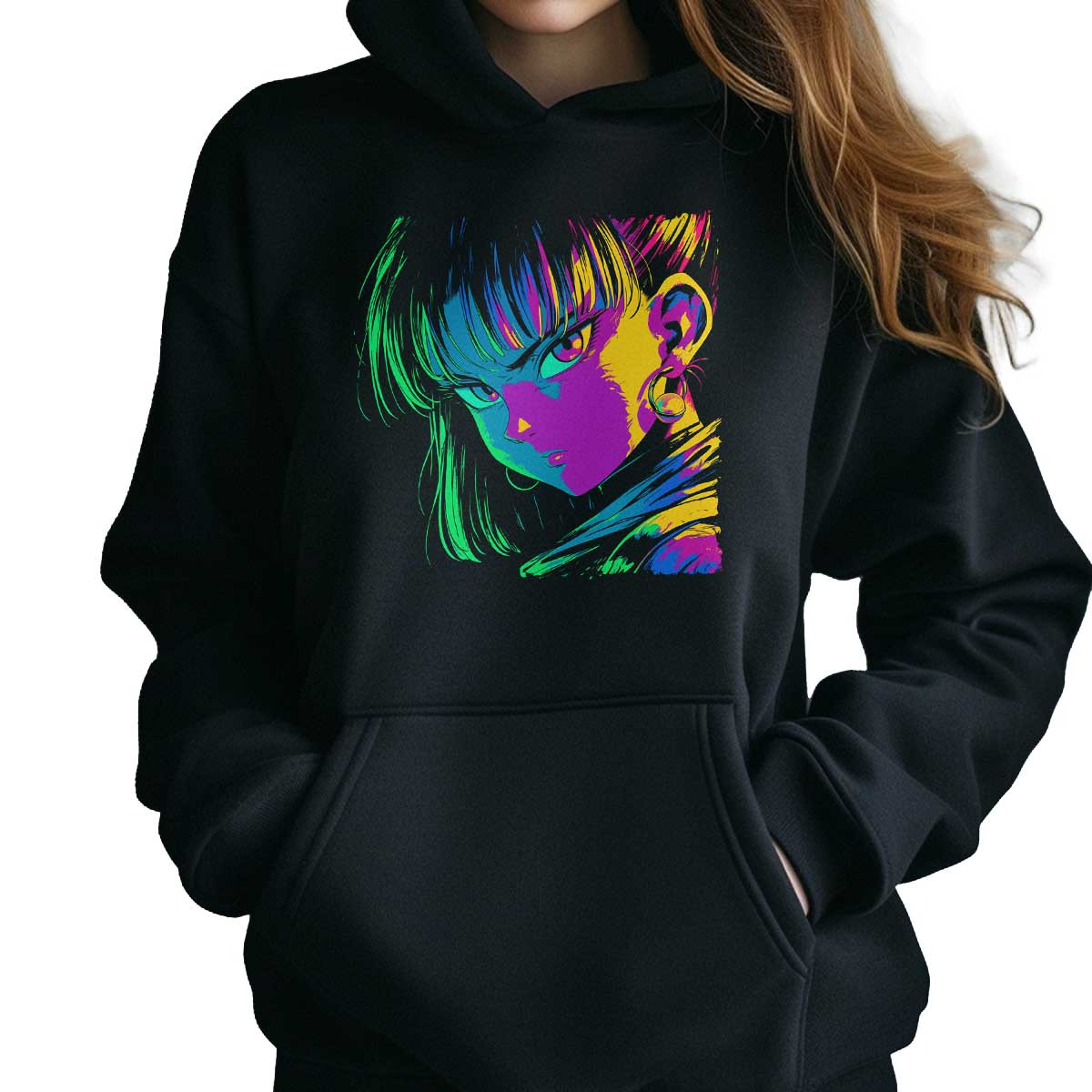 poleron-anime-bulma-dragon-ball-rostro-closeup-en-colores-pavo-real-y-dorados