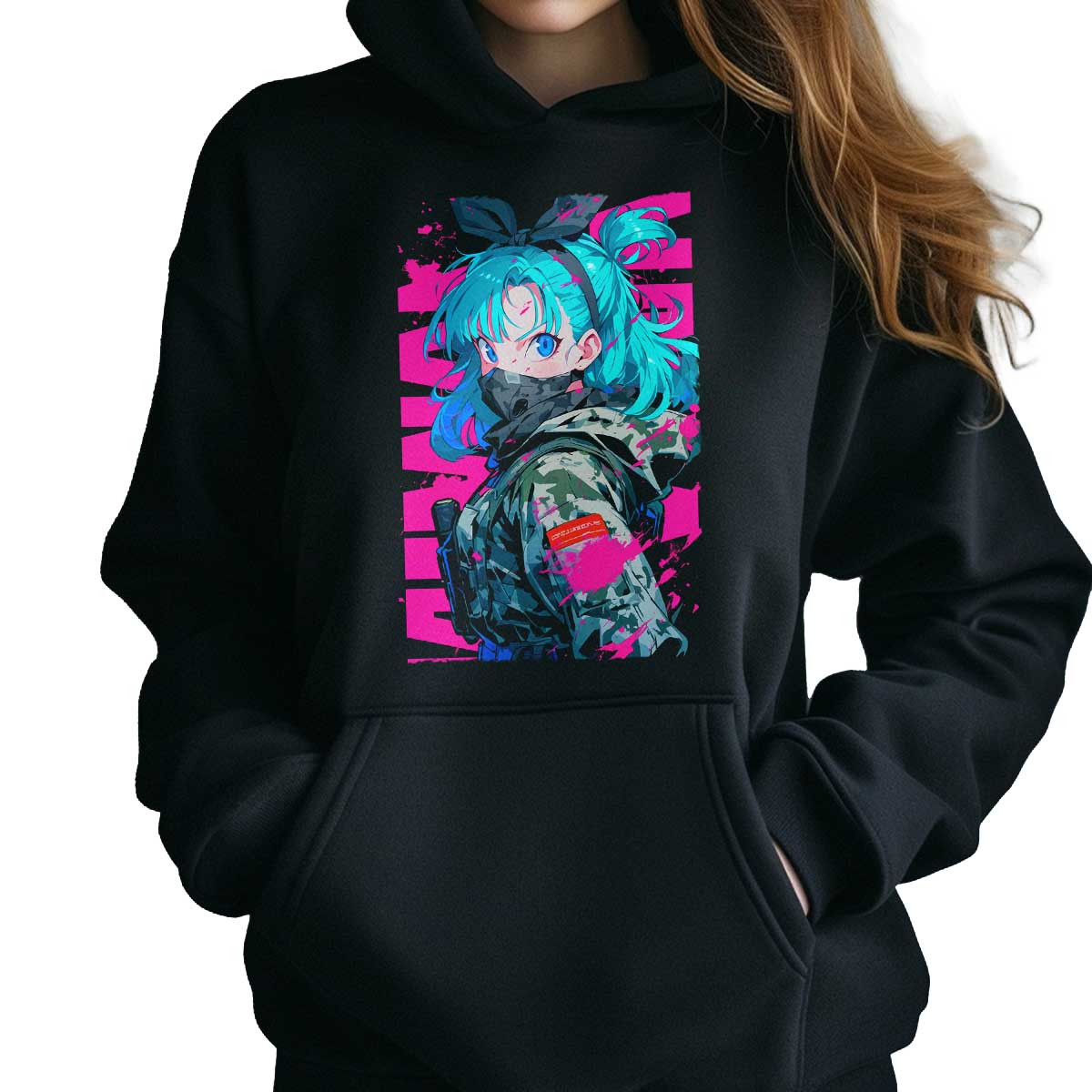 poleron-anime-bulma-en-pop-art-colores-sonrojados