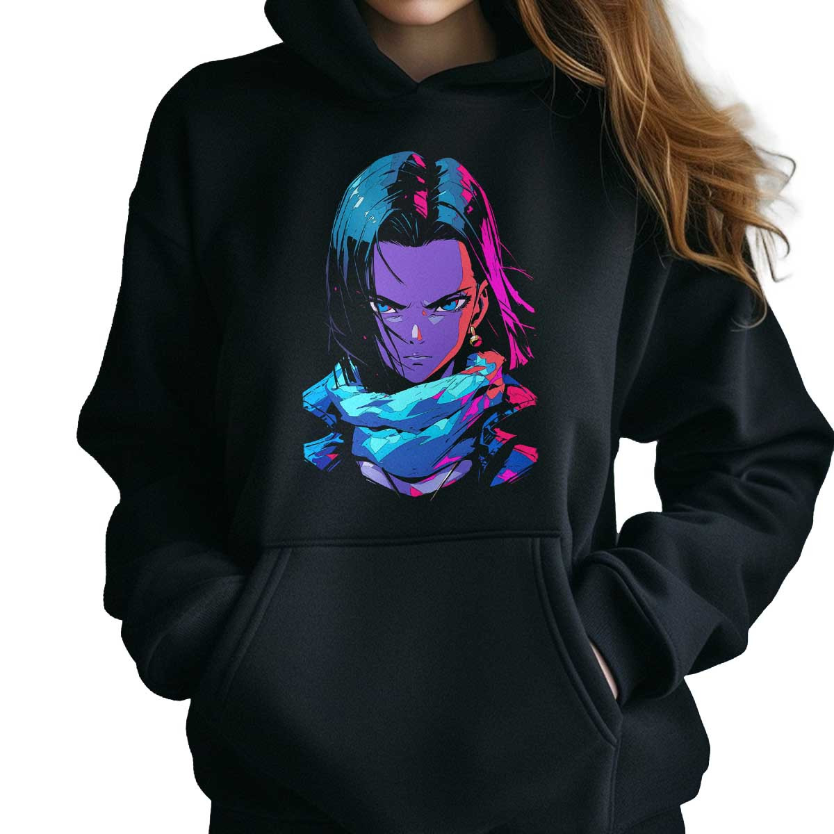 poleron-anime-mujer-estampada-calma-android-17-face-closeup