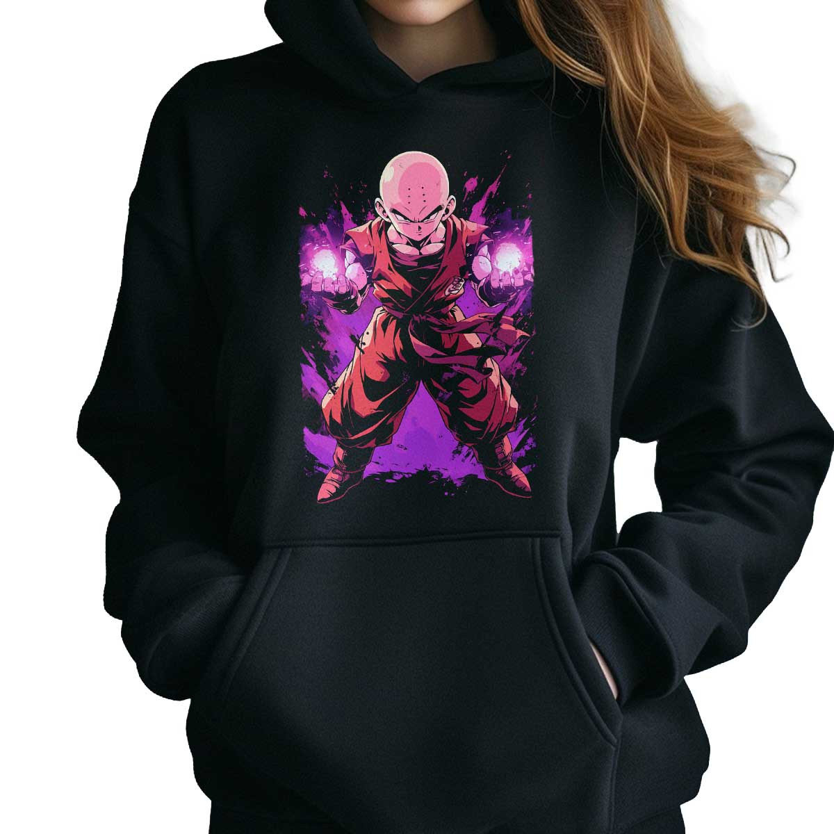 poleron-anime-vibrante-krillin-en-colores-suaves-y-ciruela