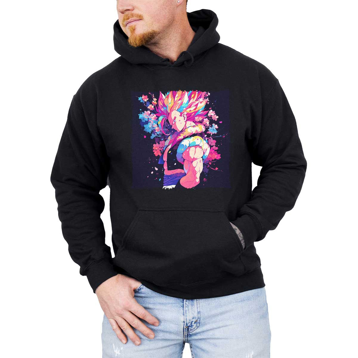 polerones-anime-hombre-suave-artesanal-gogeta-cherry-blossoms-arco-ris-dragon-ba