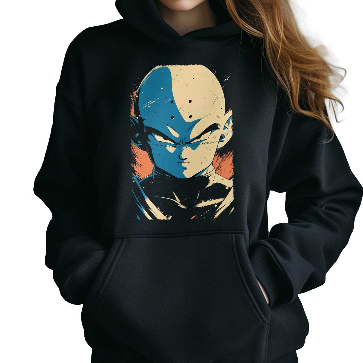 polerones-anime-krillin-en-negro-intensidad-closeup-en-colores-rubor-y-zafiro