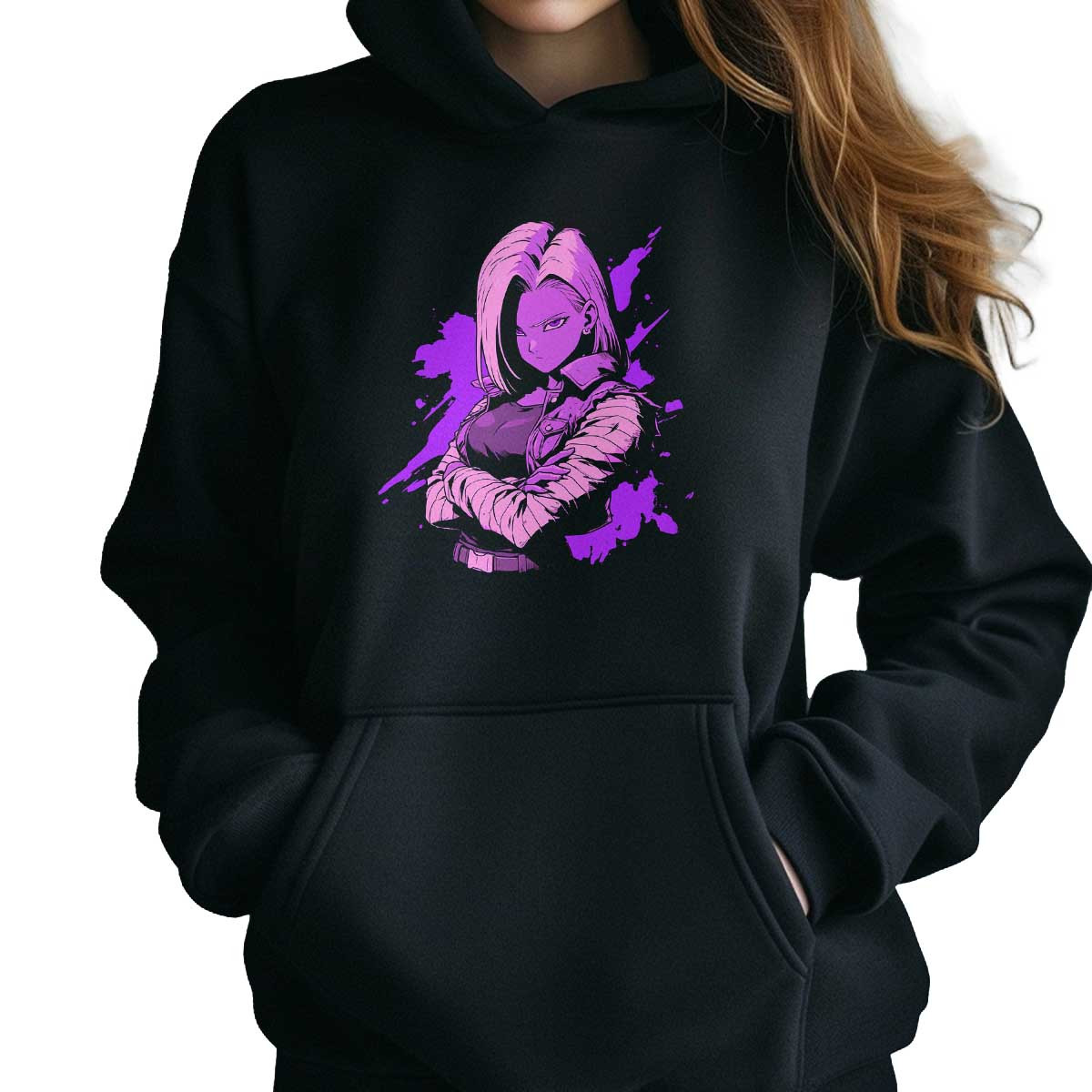 polerones-anime-mujer-estampada-frontal-unika-android-18-sketch-tan-y-lila-dragon-b-03