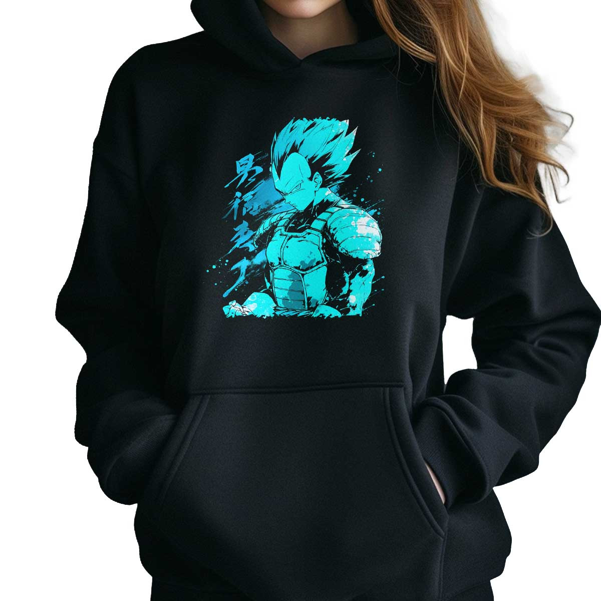 polerones-anime-mujer-vegeta-en-armadura-saiyan-real-en-tiza-y-turquesa-03